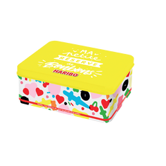 Boite métal réserve à bonbons Jaune